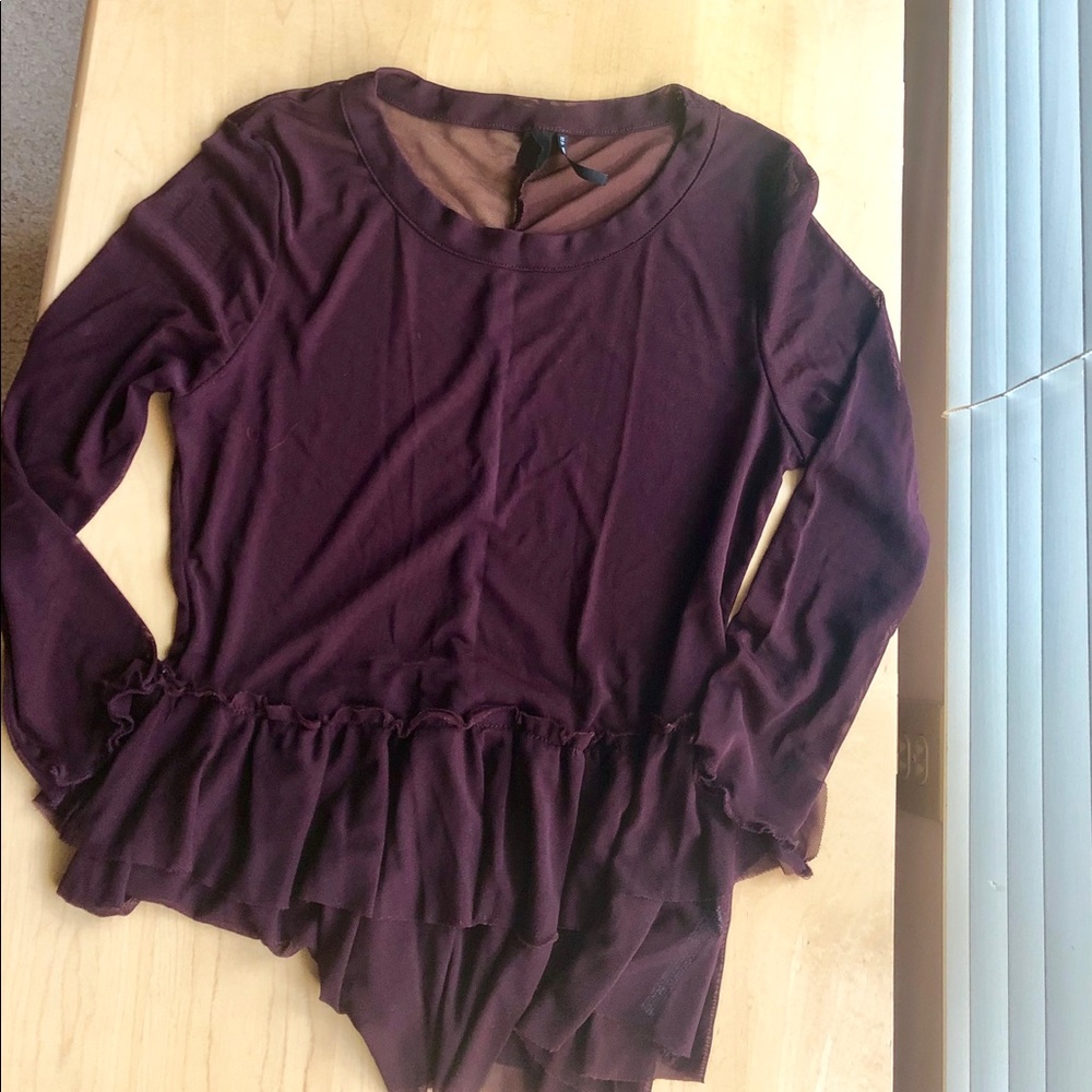 Mesh Ruffle Long Sleeve